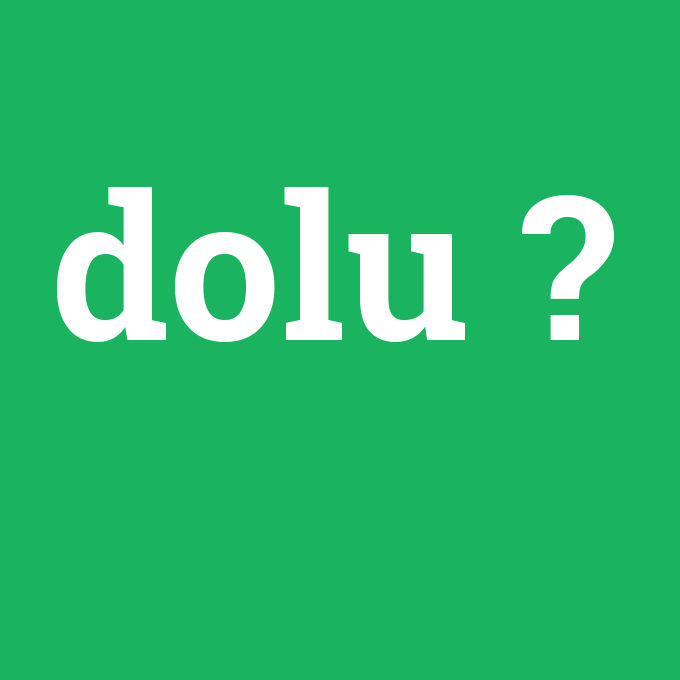 Dolu Ne Demek Anlami Nedir Com