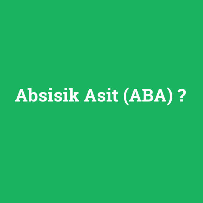 Absisik Asit (ABA), Absisik Asit (ABA) nedir ,Absisik Asit (ABA) ne demek