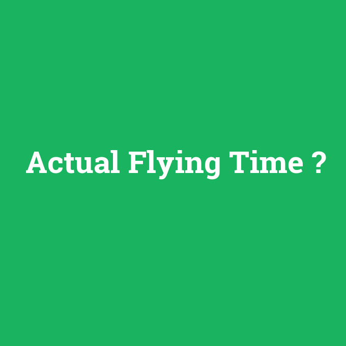 Actual Flying Time, Actual Flying Time nedir ,Actual Flying Time ne demek