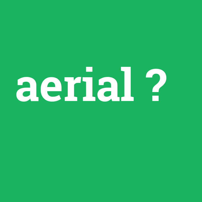 aerial, aerial nedir ,aerial ne demek