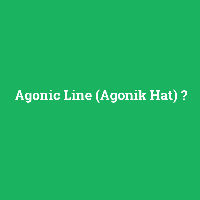 Agonic Line (Agonik Hat), Agonic Line (Agonik Hat) nedir ,Agonic Line (Agonik Hat) ne demek