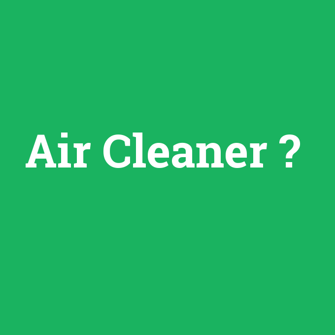 Air Cleaner, Air Cleaner nedir ,Air Cleaner ne demek