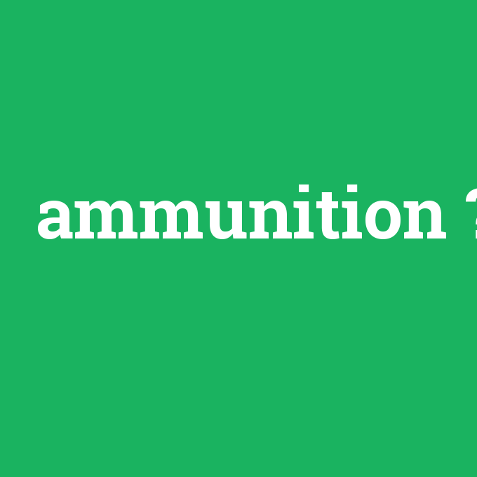 ammunition, ammunition nedir ,ammunition ne demek