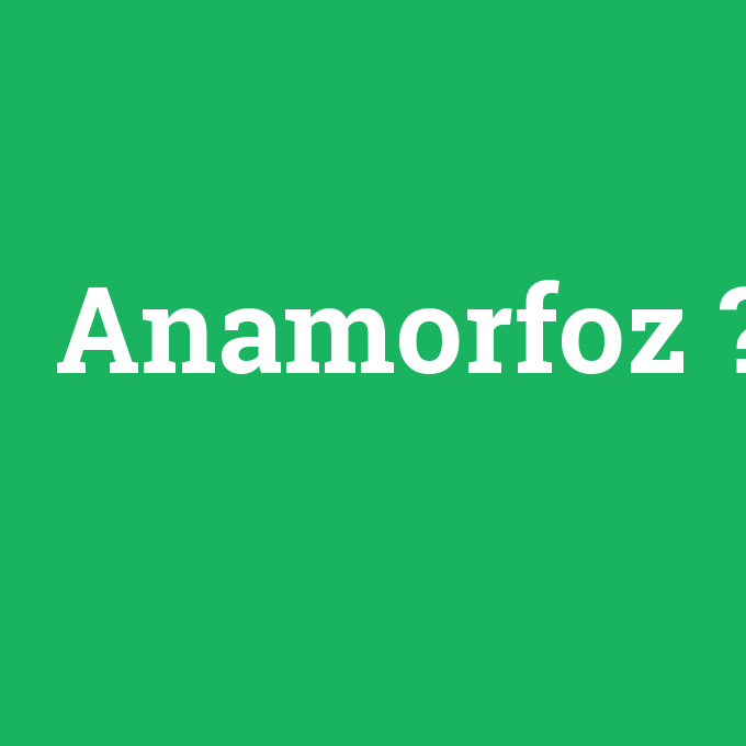 Anamorfoz, Anamorfoz nedir ,Anamorfoz ne demek