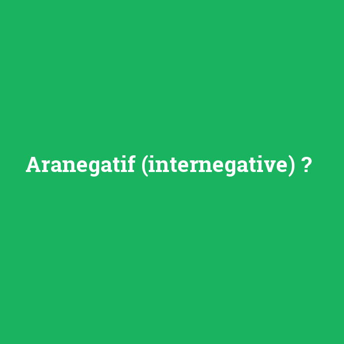 Aranegatif (internegative), Aranegatif (internegative) nedir ,Aranegatif (internegative) ne demek