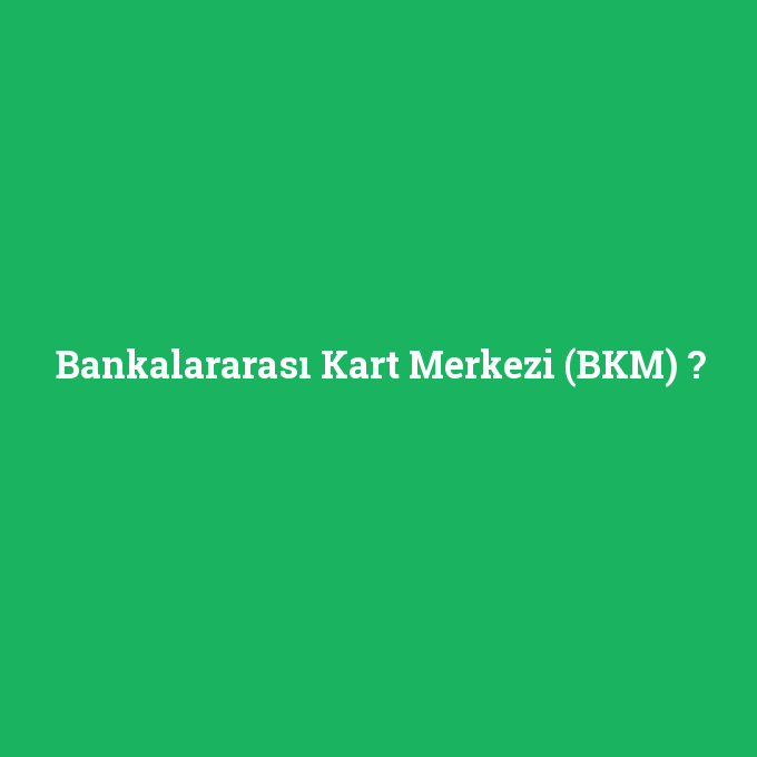 Bankalararası Kart Merkezi (BKM), Bankalararası Kart Merkezi (BKM) nedir ,Bankalararası Kart Merkezi (BKM) ne demek