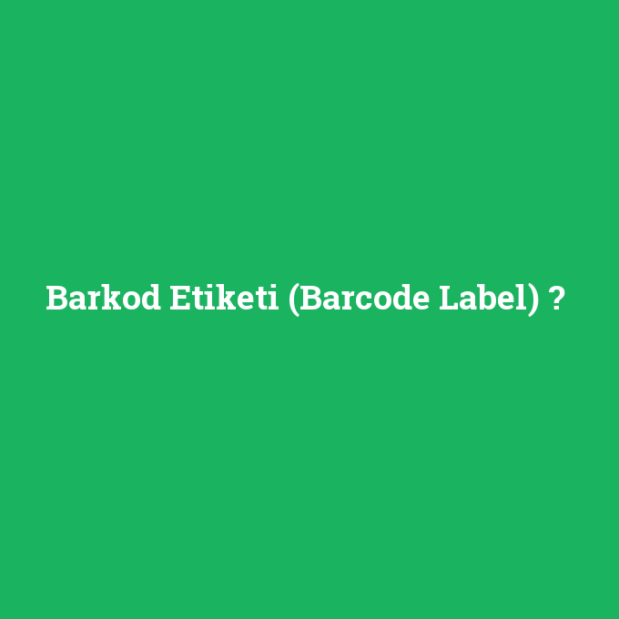 Barkod Etiketi (Barcode Label), Barkod Etiketi (Barcode Label) nedir ,Barkod Etiketi (Barcode Label) ne demek