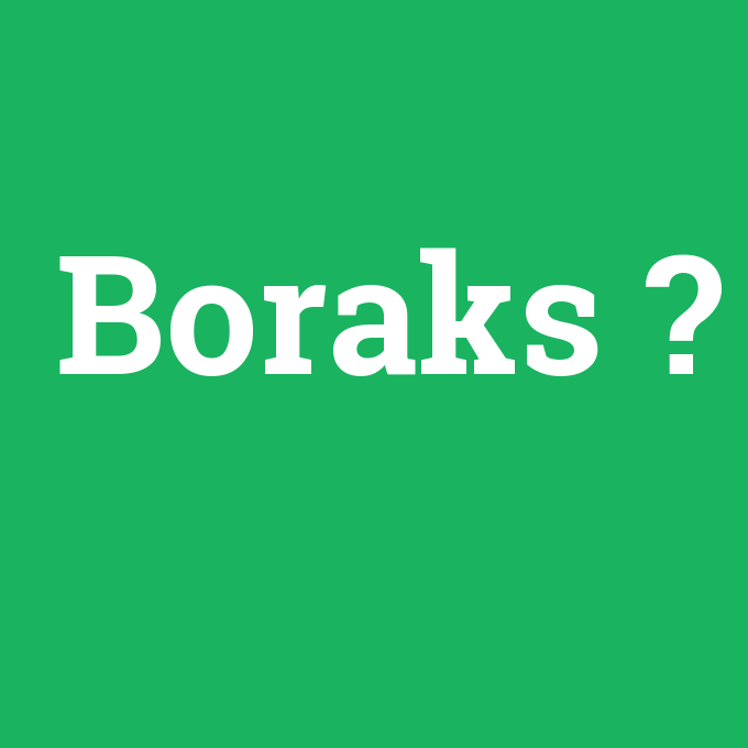 Boraks, Boraks nedir ,Boraks ne demek