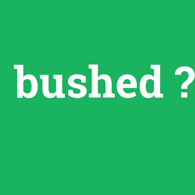bushed, bushed nedir ,bushed ne demek