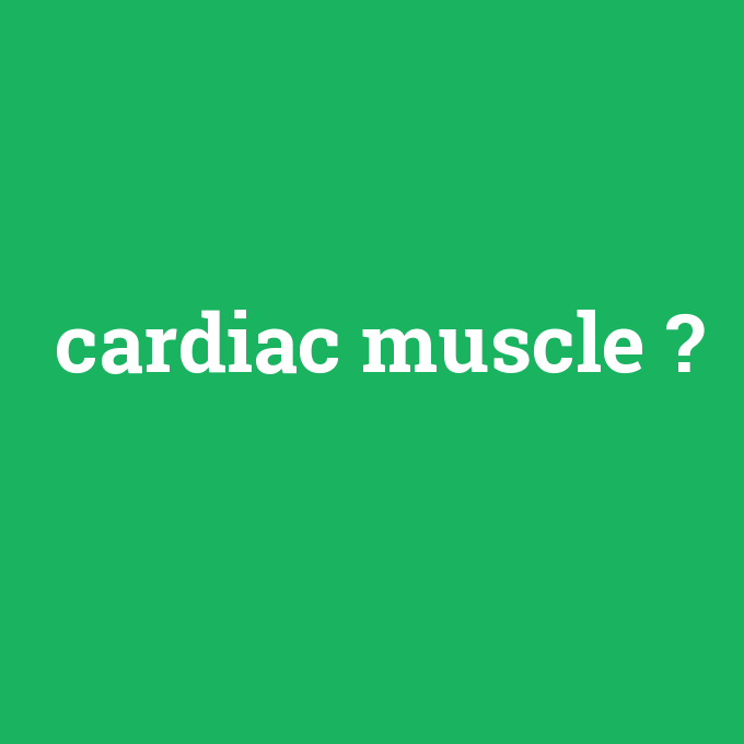 cardiac muscle, cardiac muscle nedir ,cardiac muscle ne demek