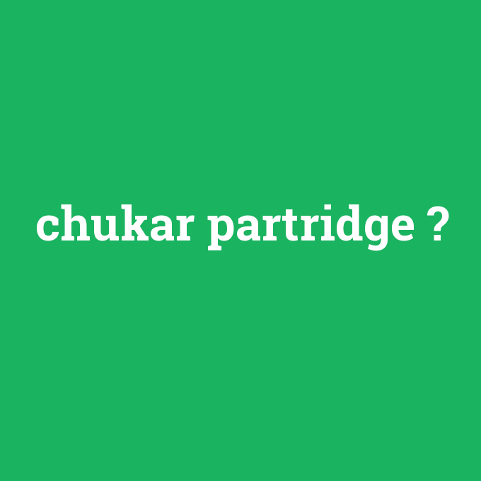 chukar partridge, chukar partridge nedir ,chukar partridge ne demek
