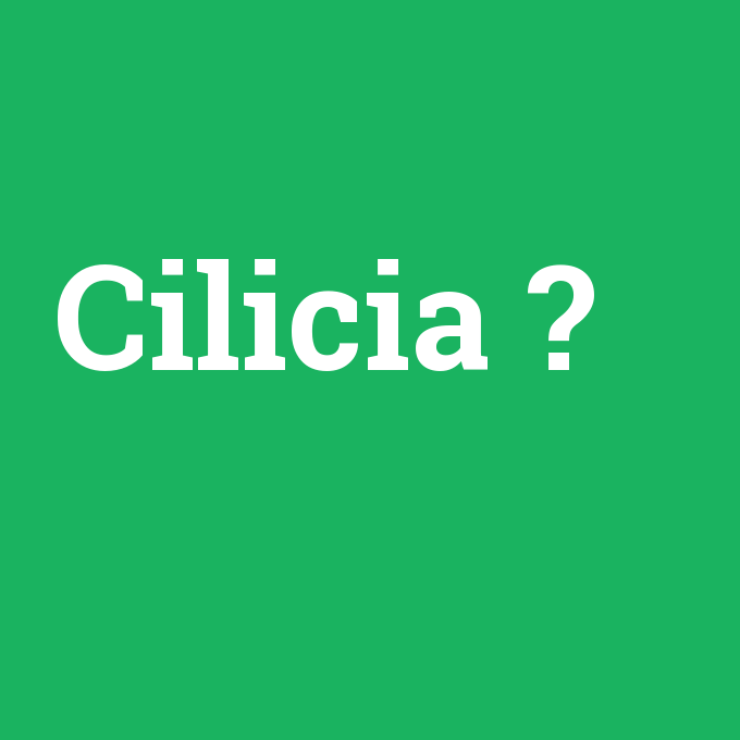 Cilicia, Cilicia nedir ,Cilicia ne demek