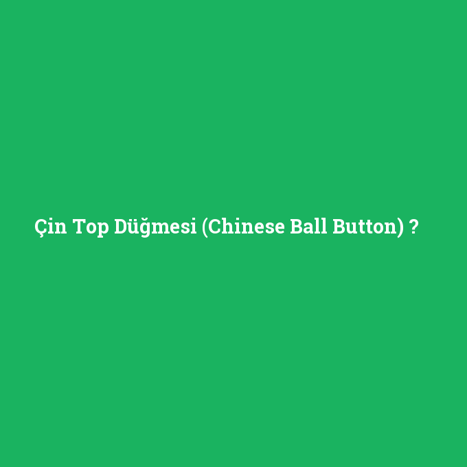 Çin Top Düğmesi (Chinese Ball Button), Çin Top Düğmesi (Chinese Ball Button) nedir ,Çin Top Düğmesi (Chinese Ball Button) ne demek