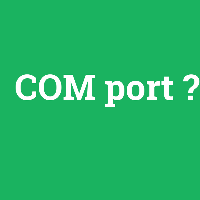 COM port, COM port nedir ,COM port ne demek