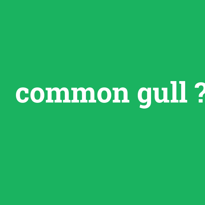 common gull, common gull nedir ,common gull ne demek