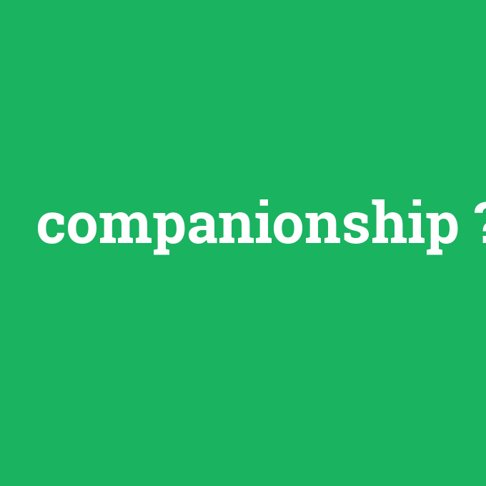 companionship, companionship nedir ,companionship ne demek