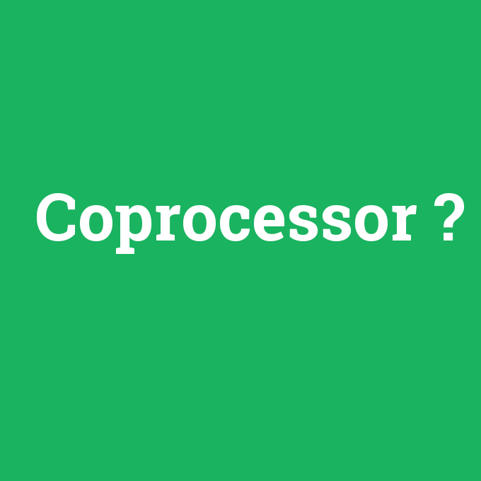 Coprocessor, Coprocessor nedir ,Coprocessor ne demek