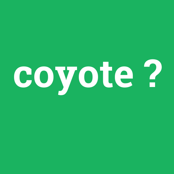 coyote, coyote nedir ,coyote ne demek