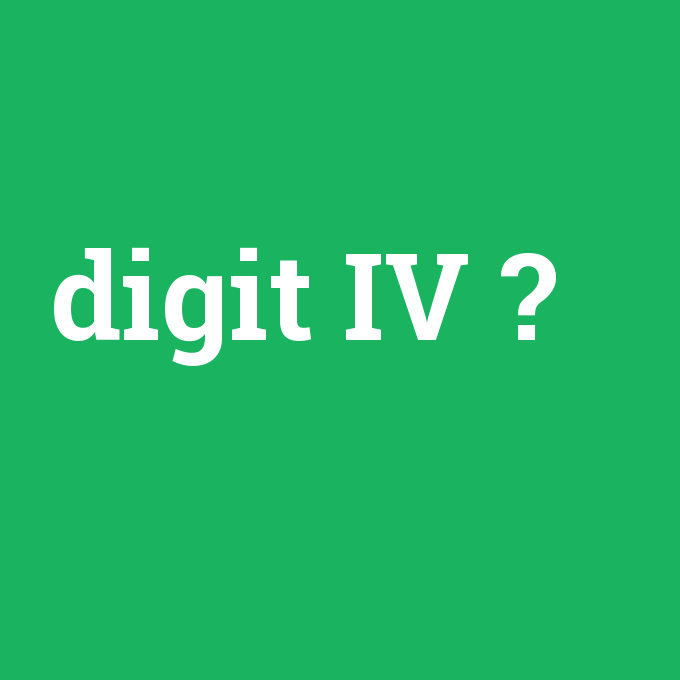 digit IV, digit IV nedir ,digit IV ne demek