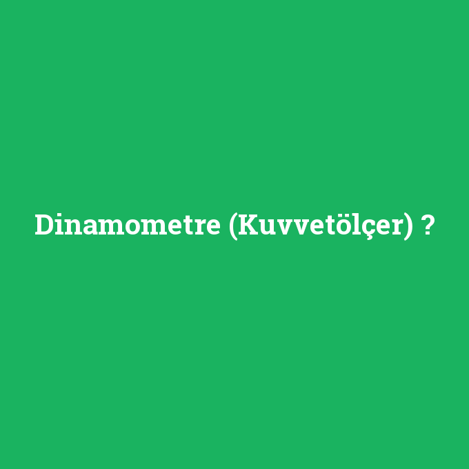Dinamometre (Kuvvetölçer), Dinamometre (Kuvvetölçer) nedir ,Dinamometre (Kuvvetölçer) ne demek