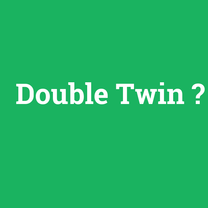 Double Twin, Double Twin nedir ,Double Twin ne demek