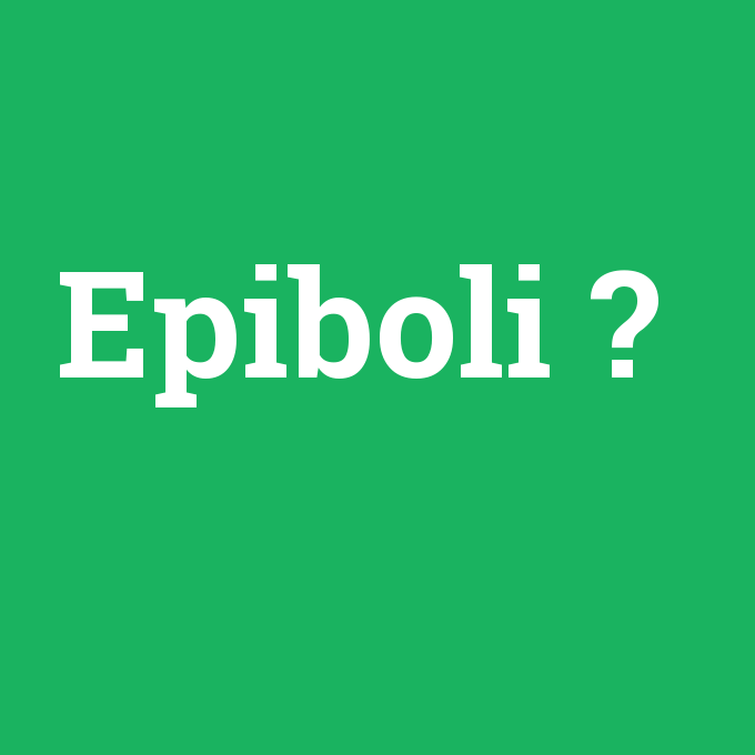 Epiboli, Epiboli nedir ,Epiboli ne demek