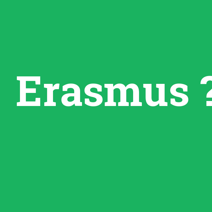 Erasmus, Erasmus nedir ,Erasmus ne demek