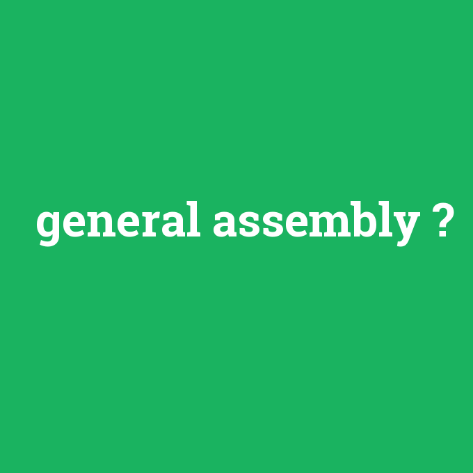 general assembly, general assembly nedir ,general assembly ne demek