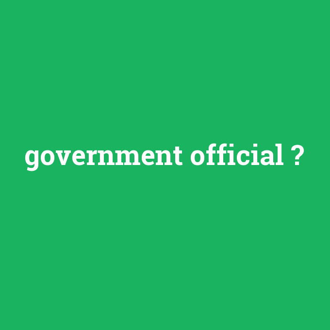government official, government official nedir ,government official ne demek