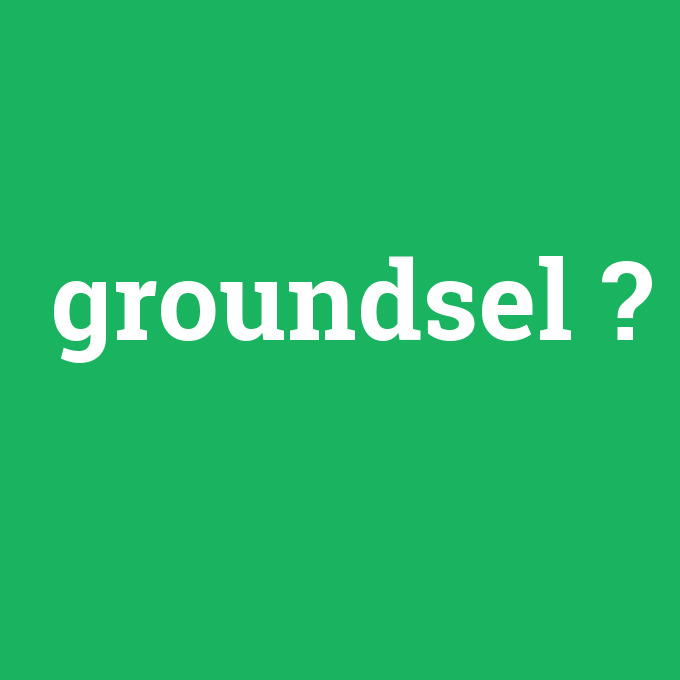 groundsel, groundsel nedir ,groundsel ne demek