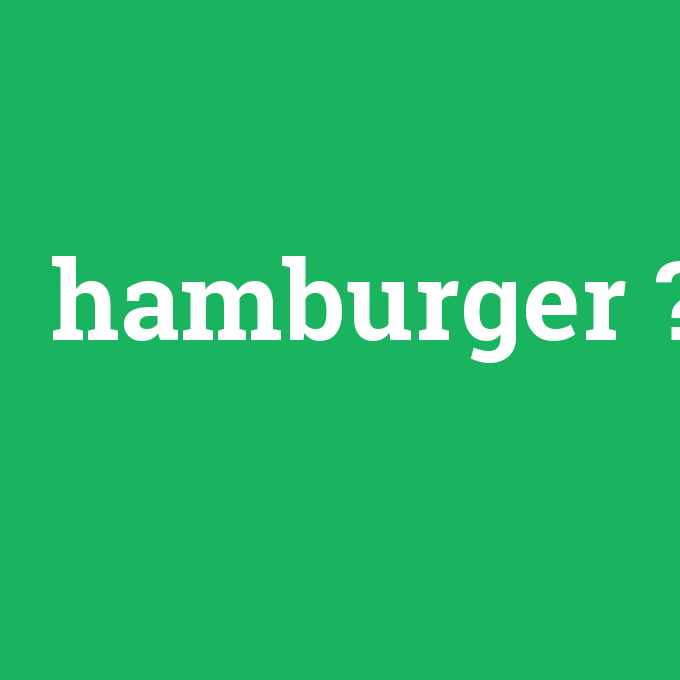 hamburger, hamburger nedir ,hamburger ne demek