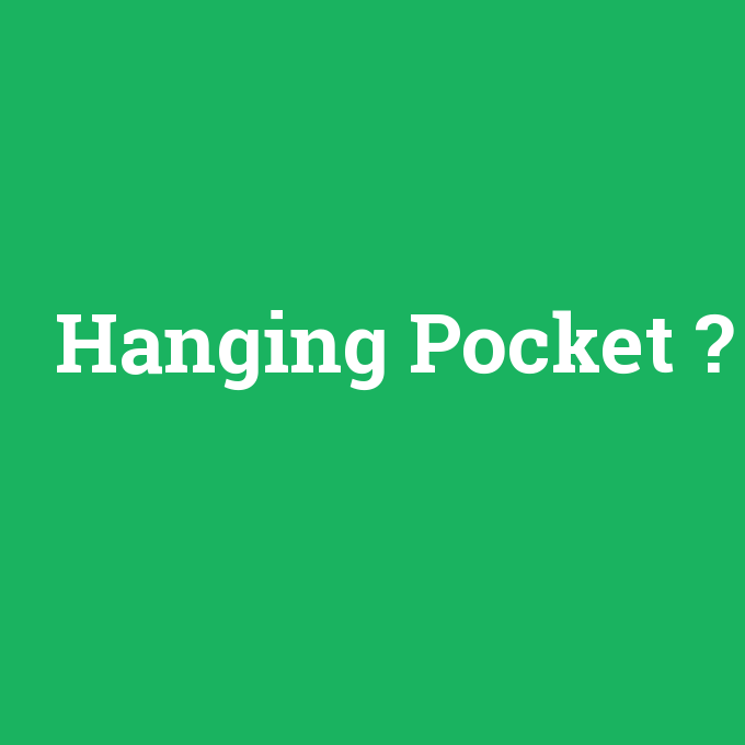 Hanging Pocket, Hanging Pocket nedir ,Hanging Pocket ne demek
