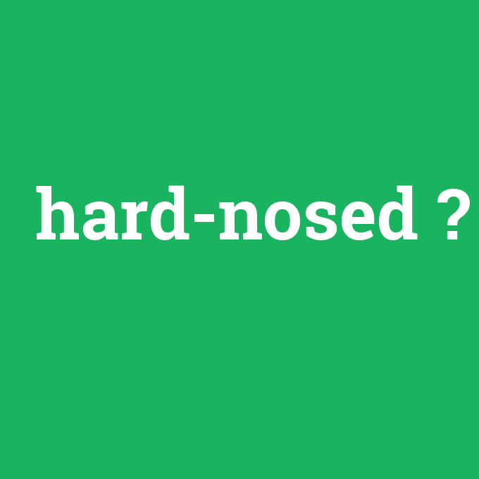 hard-nosed, hard-nosed nedir ,hard-nosed ne demek