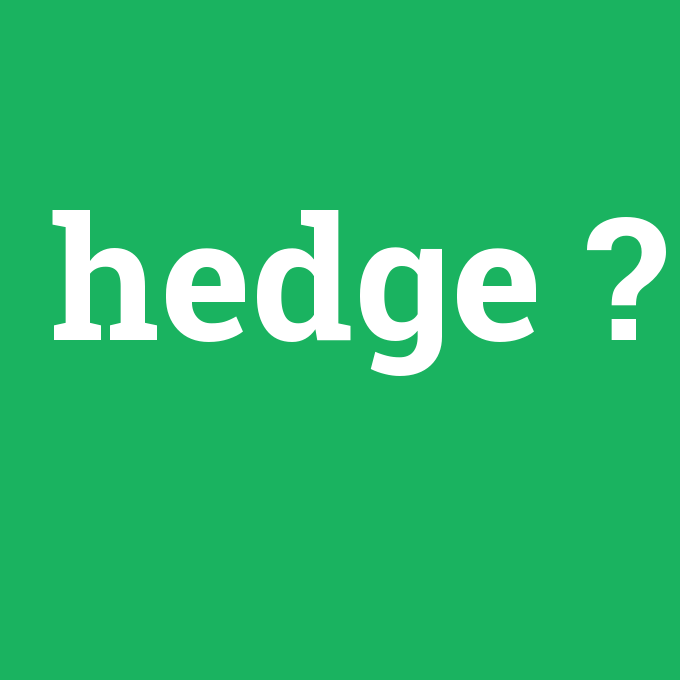 Hedge, Hedge nedir ,Hedge ne demek