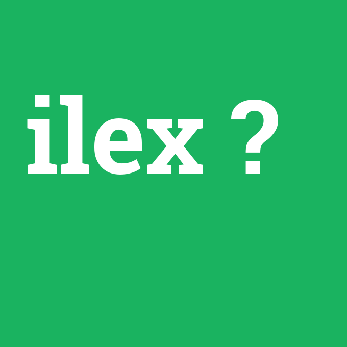 ilex, ilex nedir ,ilex ne demek