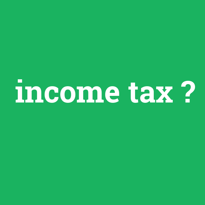 income tax, income tax nedir ,income tax ne demek