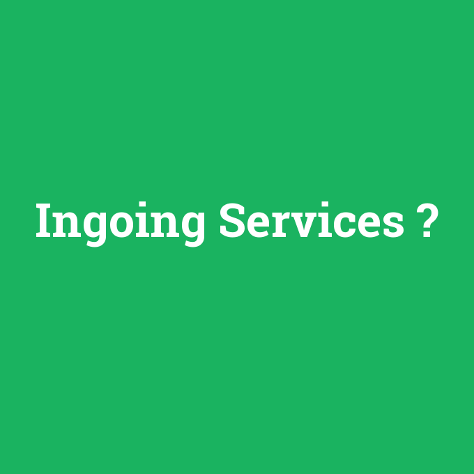 Ingoing Services, Ingoing Services nedir ,Ingoing Services ne demek