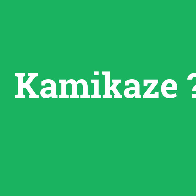 Kamikaze, Kamikaze nedir ,Kamikaze ne demek
