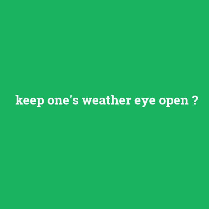 keep one's weather eye open, keep one's weather eye open nedir ,keep one's weather eye open ne demek