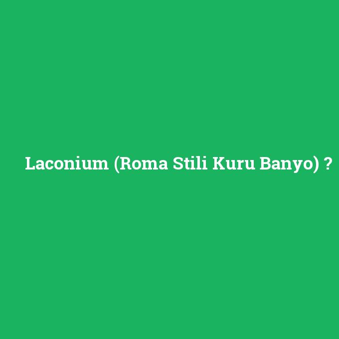 Laconium (Roma Stili Kuru Banyo), Laconium (Roma Stili Kuru Banyo) nedir ,Laconium (Roma Stili Kuru Banyo) ne demek