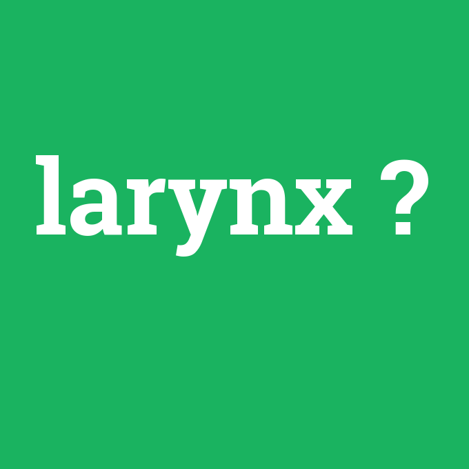 larynx, larynx nedir ,larynx ne demek