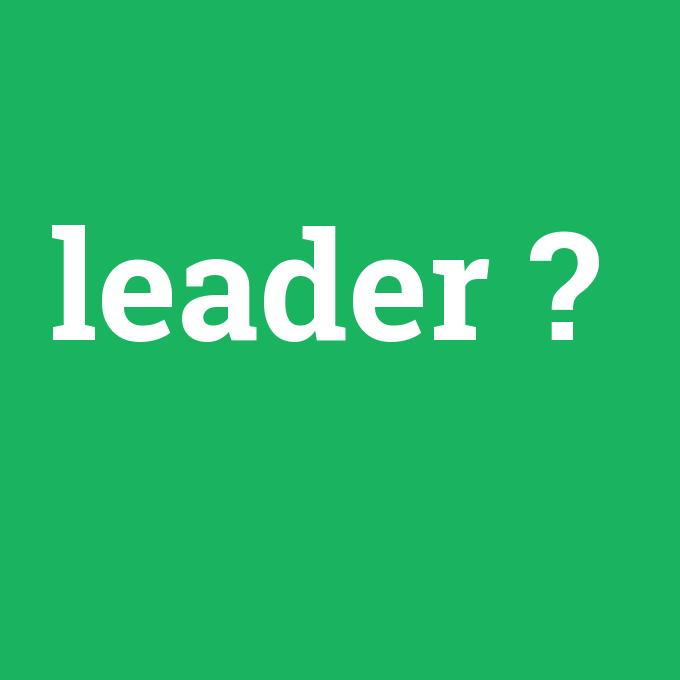 leader, leader nedir ,leader ne demek