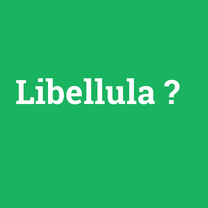 Libellula, Libellula nedir ,Libellula ne demek