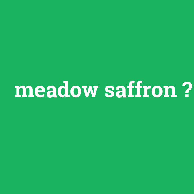 meadow saffron, meadow saffron nedir ,meadow saffron ne demek