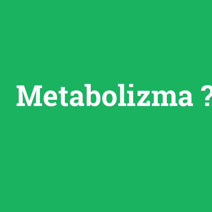 Metabolizma, Metabolizma nedir ,Metabolizma ne demek