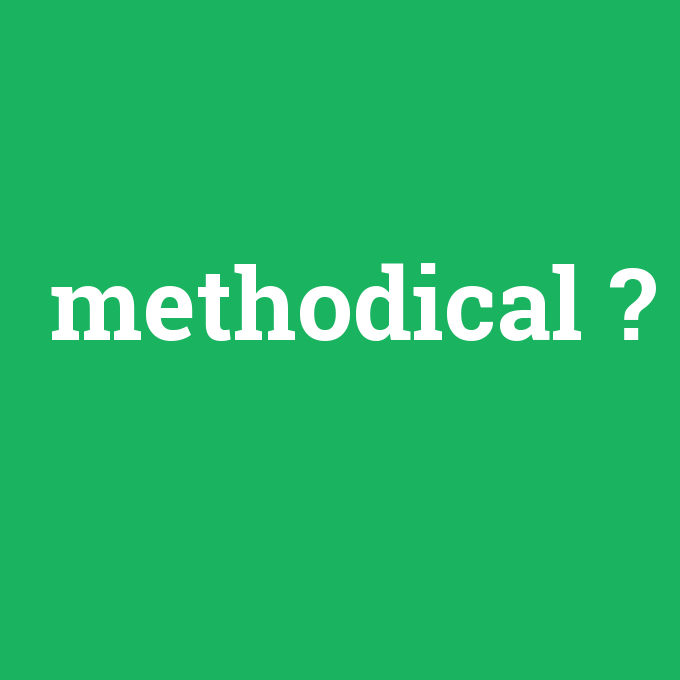 methodical, methodical nedir ,methodical ne demek