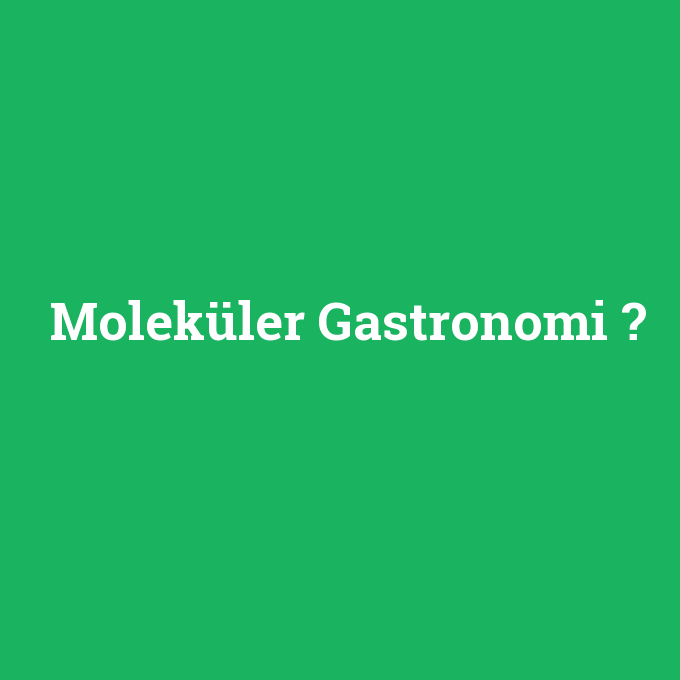 Moleküler Gastronomi, Moleküler Gastronomi nedir ,Moleküler Gastronomi ne demek