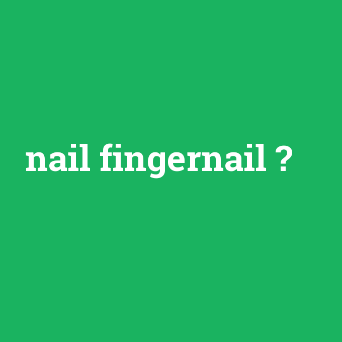 nail fingernail, nail fingernail nedir ,nail fingernail ne demek