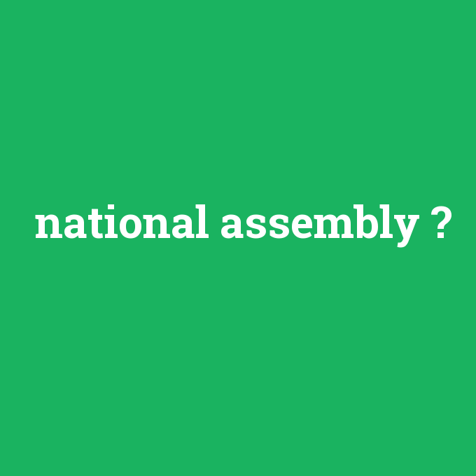 national assembly, national assembly nedir ,national assembly ne demek