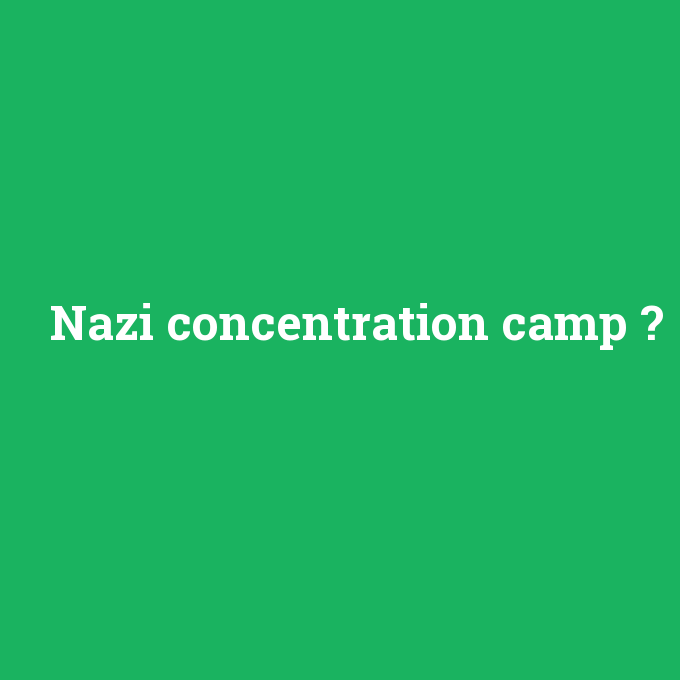 Nazi concentration camp, Nazi concentration camp nedir ,Nazi concentration camp ne demek